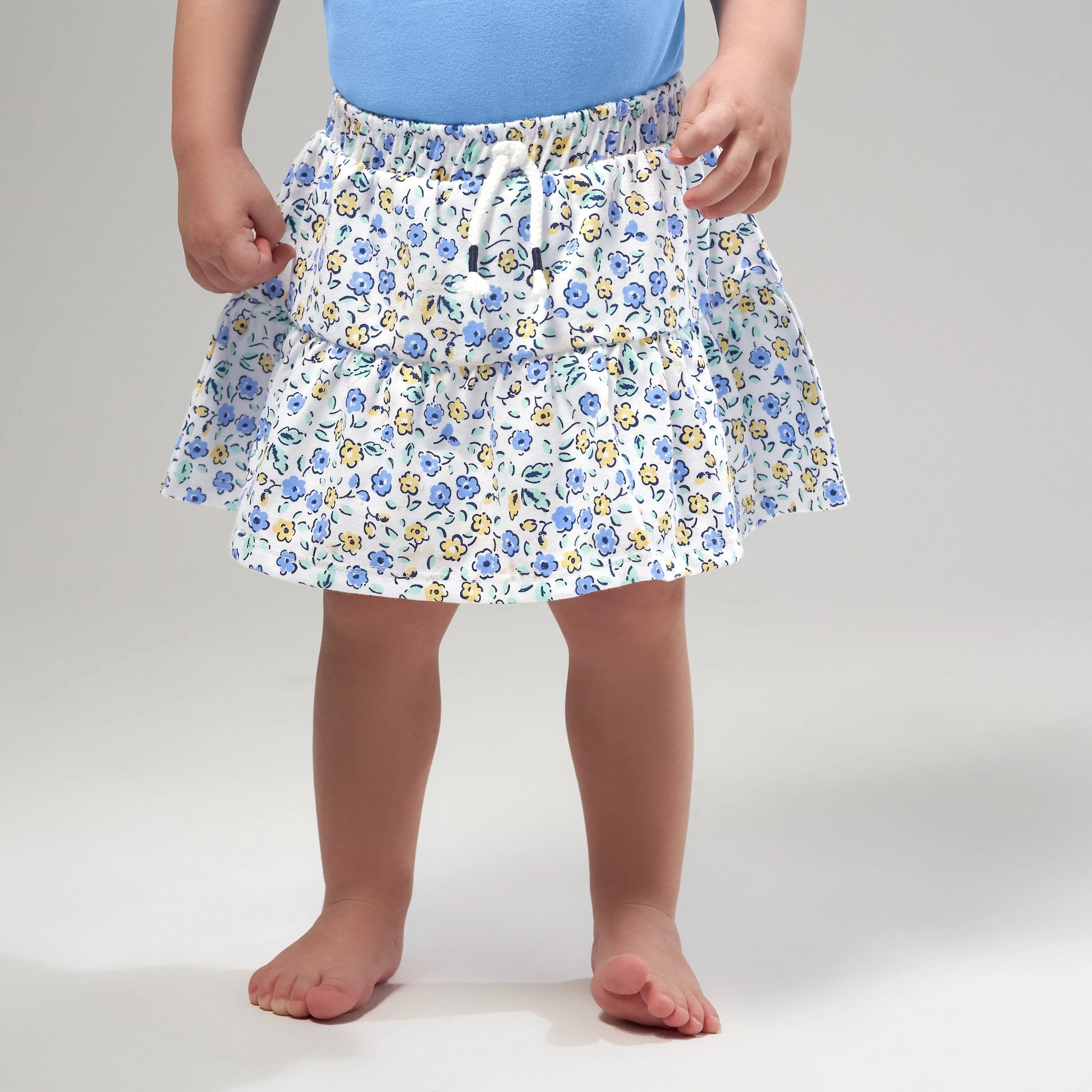 2-Pack Infant & Toddler Girls Blue Floral Skorts