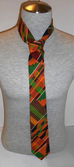 African Kente cloth pattern Men Necktie: Style 1