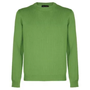 Apple Green Merino Knit Crewneck Sweater