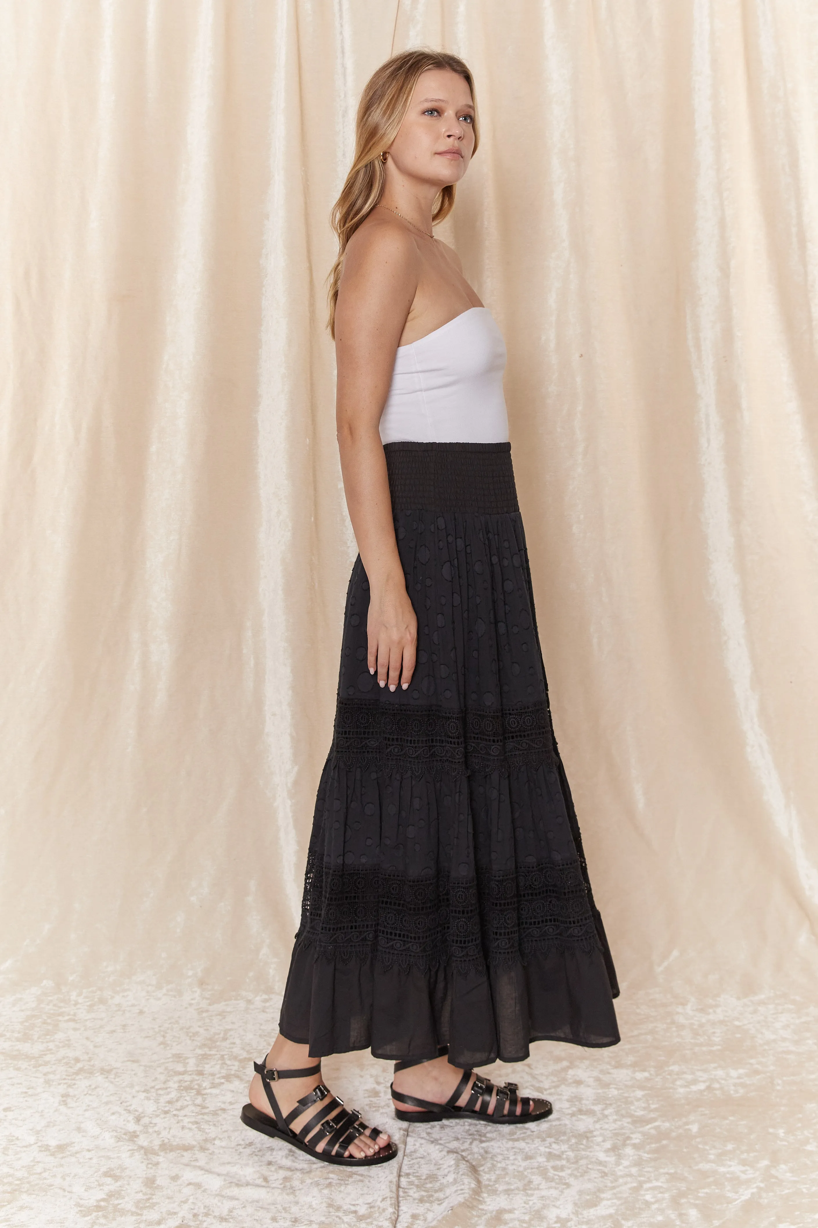 Aria Black Maxi Skirt