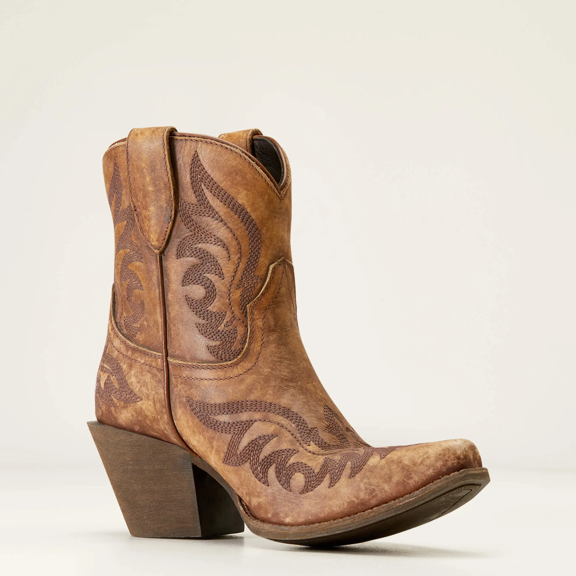 Ariat Ladies Distressed Brown Chandler Western Snip Toe Bootie