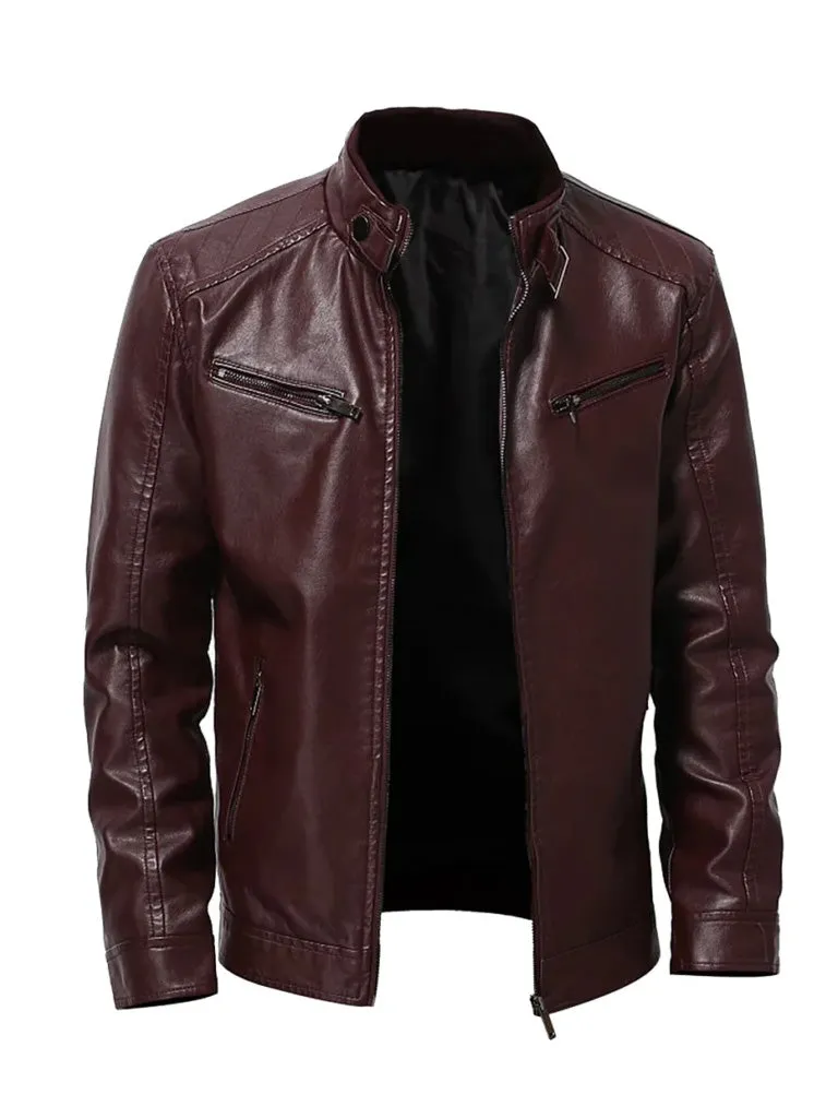 Biker Style Genuine Leather Jacket