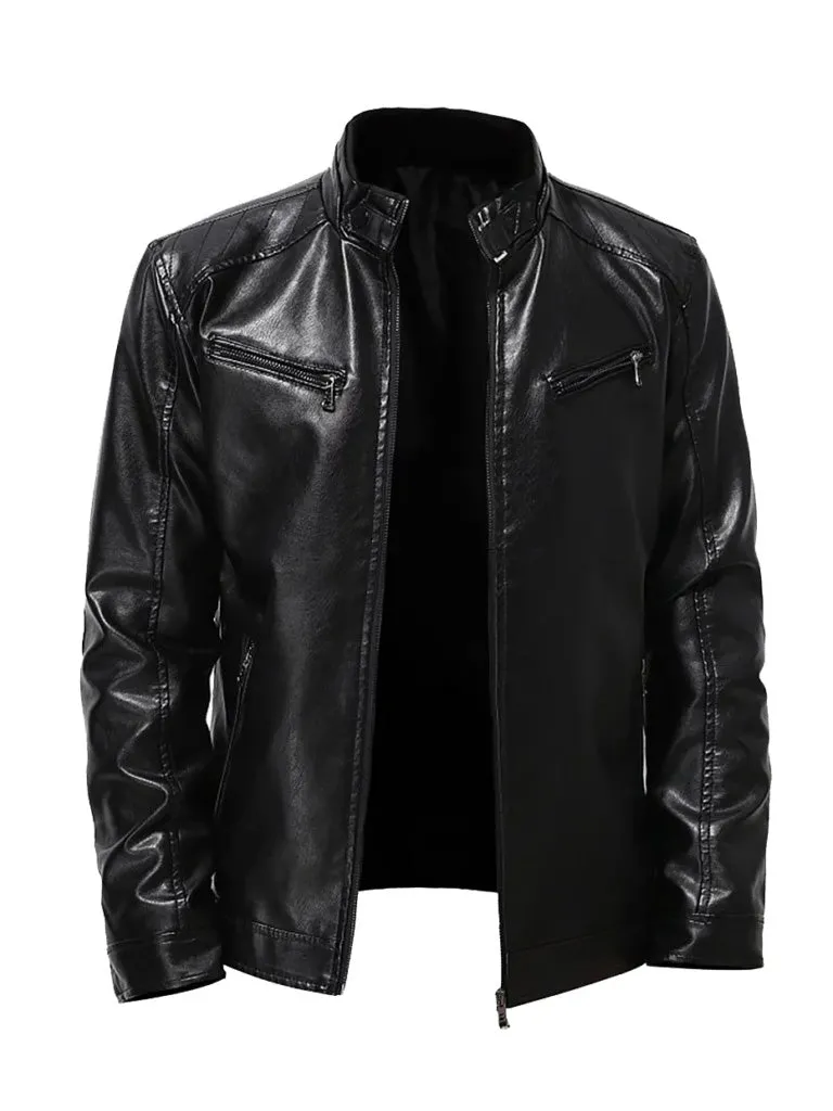 Biker Style Genuine Leather Jacket