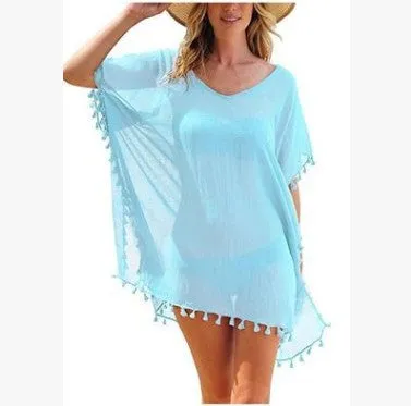 Blouses Loose Chiffon Dress Summer Beach Cover-Up Shirt