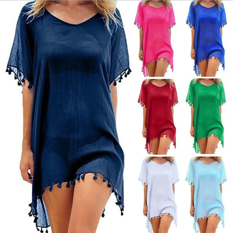 Blouses Loose Chiffon Dress Summer Beach Cover-Up Shirt