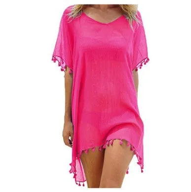 Blouses Loose Chiffon Dress Summer Beach Cover-Up Shirt