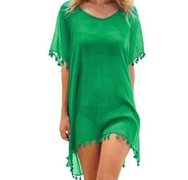 Blouses Loose Chiffon Dress Summer Beach Cover-Up Shirt