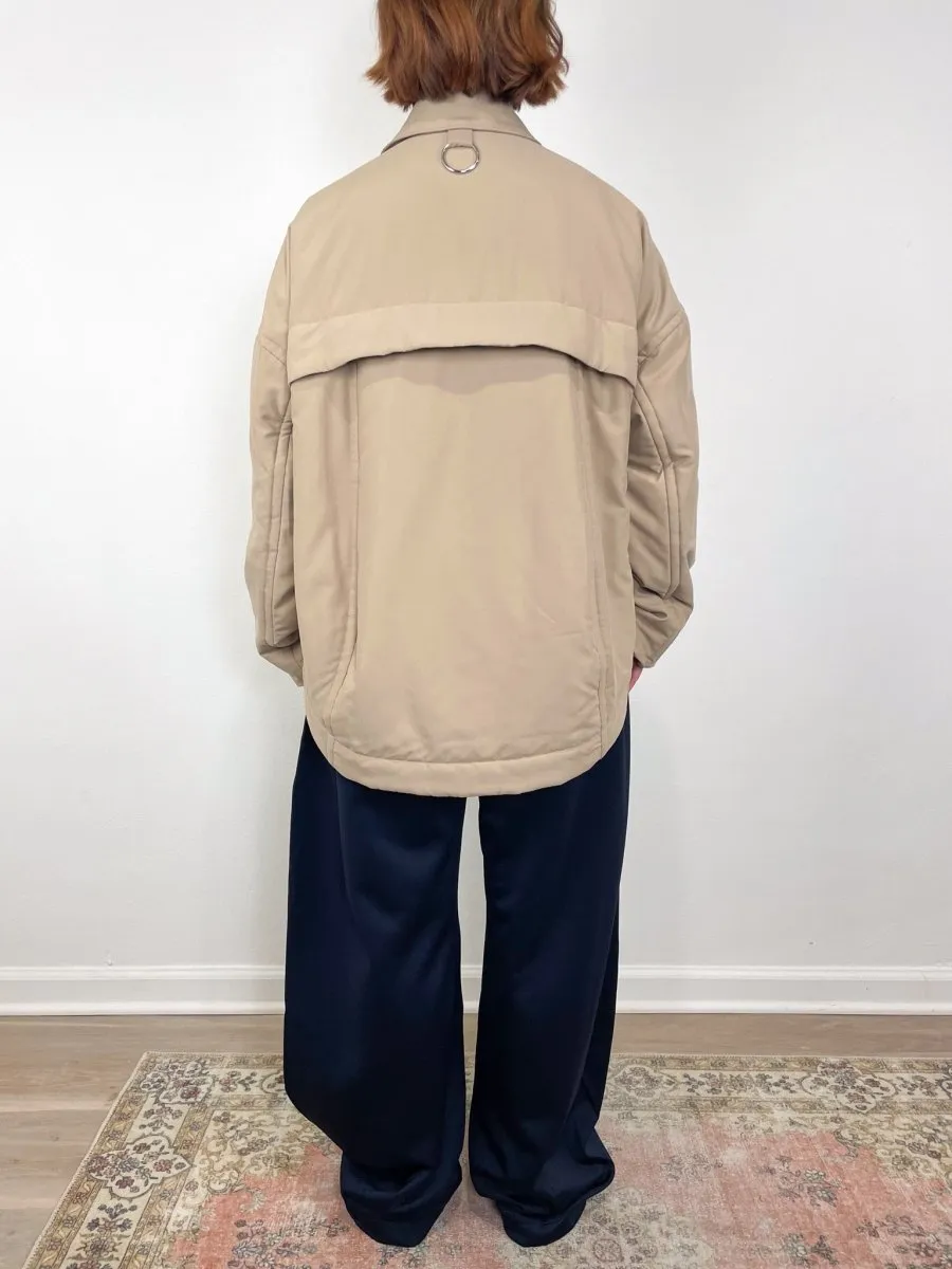 Clyde Padding Shirt Jacket in Tan