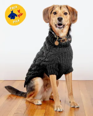 Downtown Roll Neck Dog Sweater in Black