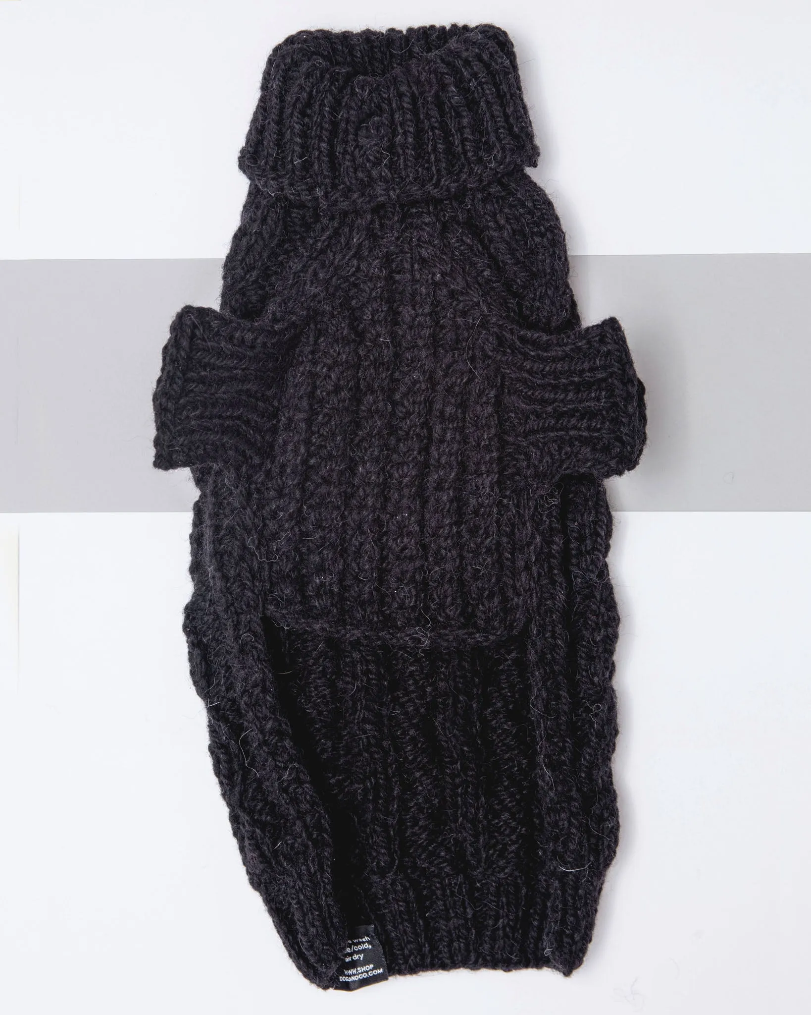 Downtown Roll Neck Dog Sweater in Black