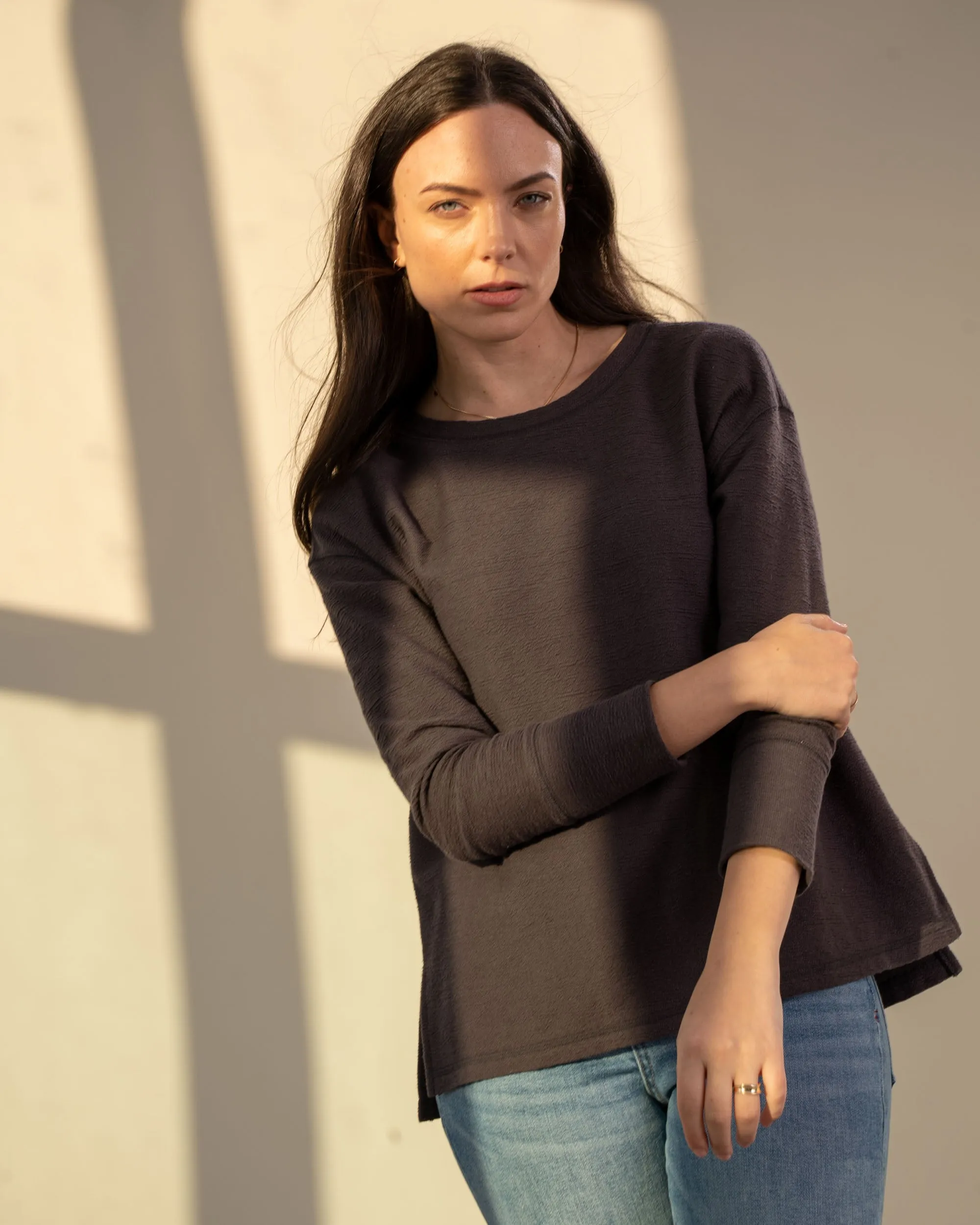 EcoKnit™ Textured Boxy Crew