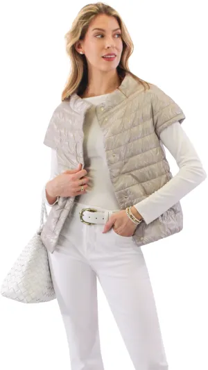 Emelia - Cap Sleeve Puffer - Taupe