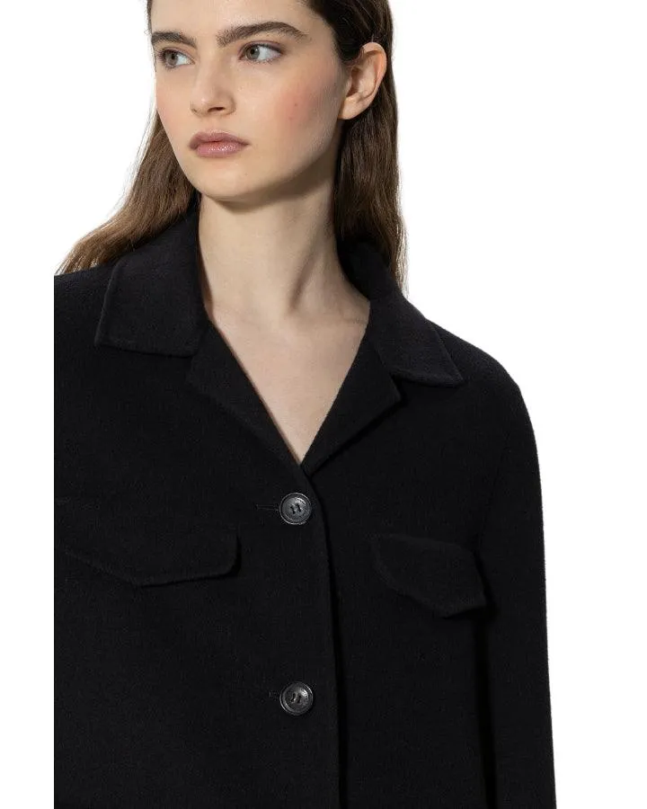 Four Fake Pocket Wool Coat