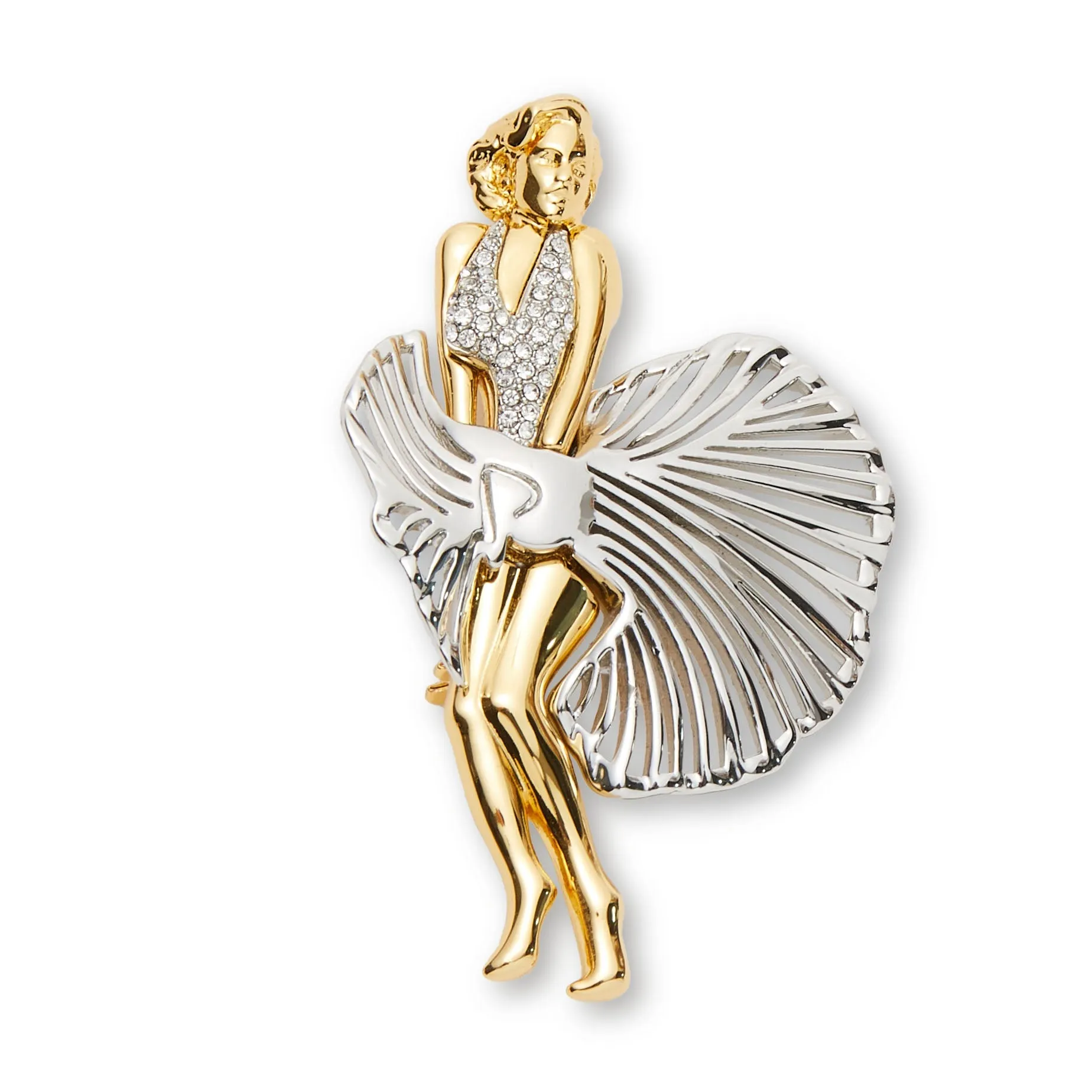 GOLD LELE SADOUGHI X MARILYN MONROE BROOCH