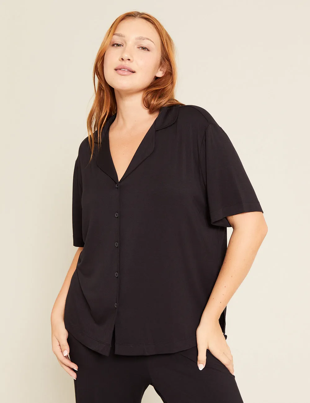 Goodnight Short Sleeve Sleep Shirt - Black