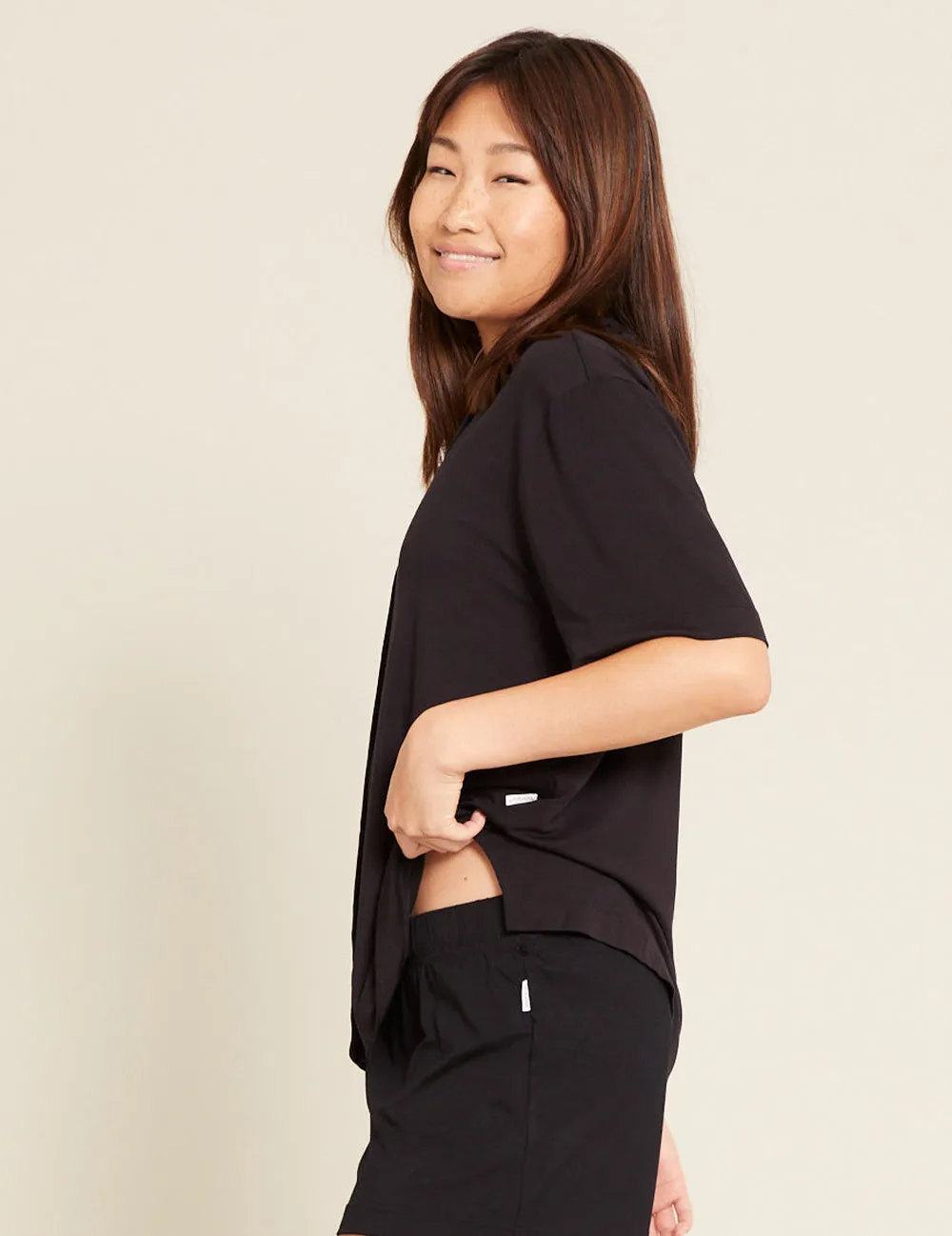 Goodnight Short Sleeve Sleep Shirt - Black