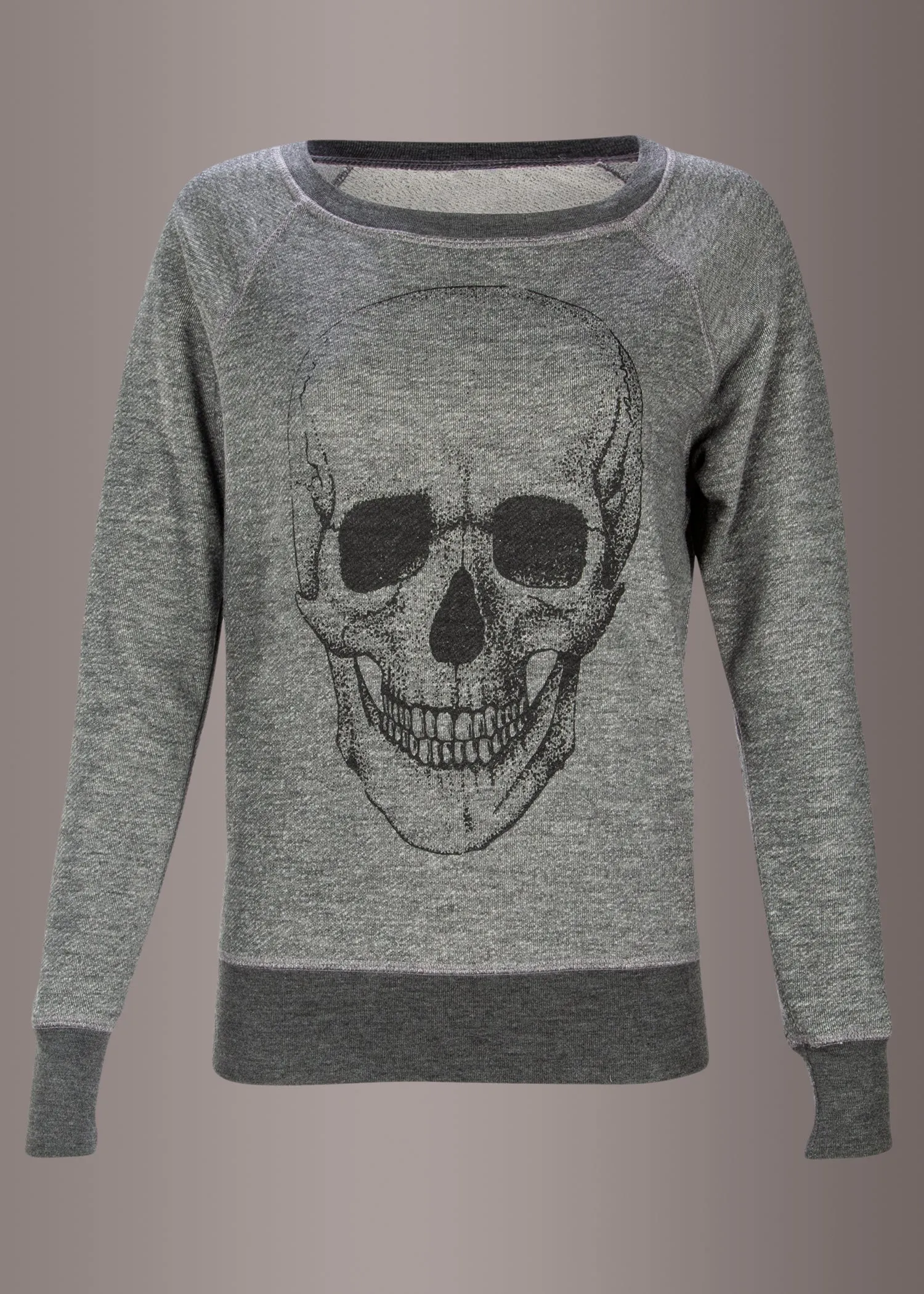 Gray Skull Sweater Long Sleeve Sweatshirt