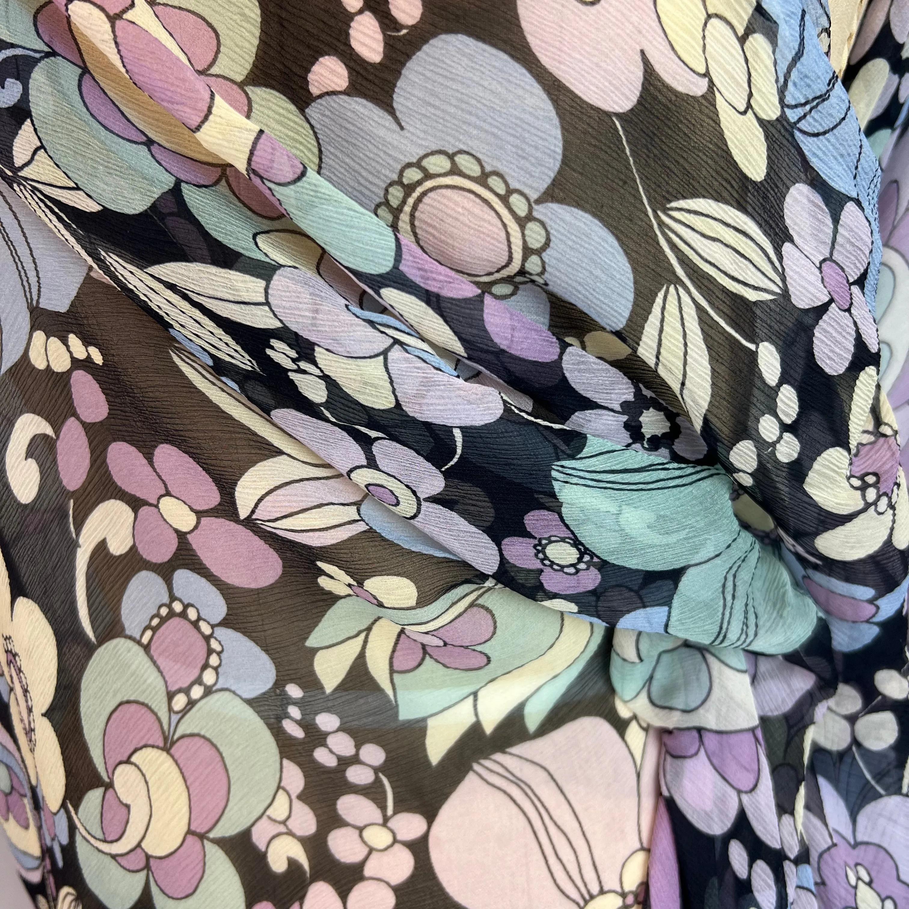 Groovy Bloom Crinkle Silk Chiffon