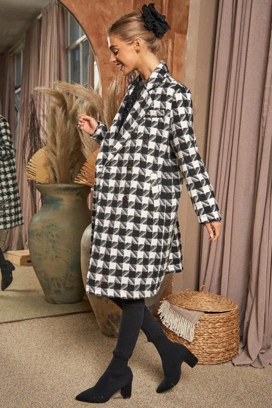 Hassie Knit Tweed Double Button Coat Jacket