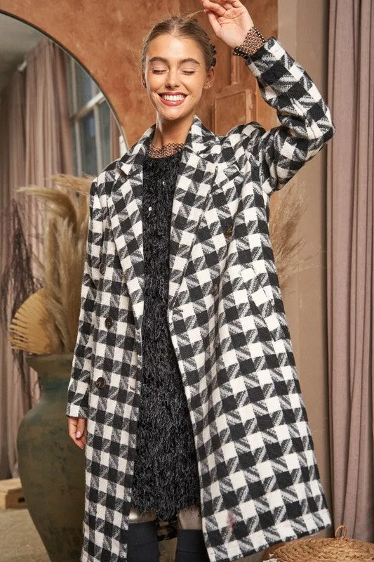 Hassie Knit Tweed Double Button Coat Jacket