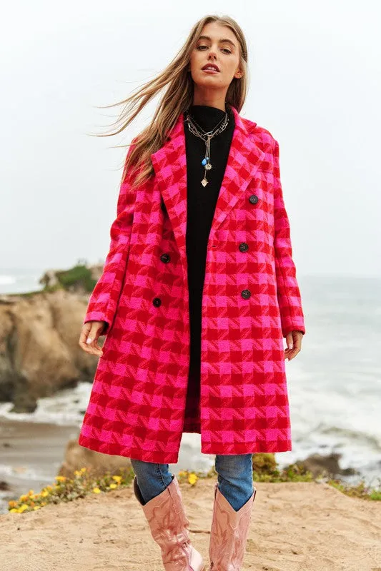 Hassie Knit Tweed Double Button Coat Jacket