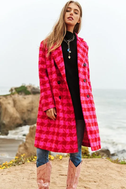 Hassie Knit Tweed Double Button Coat Jacket