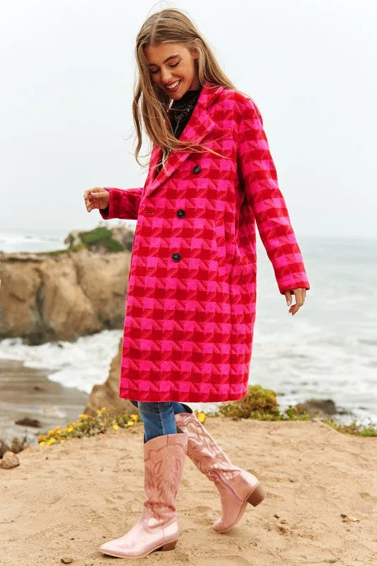 Hassie Knit Tweed Double Button Coat Jacket