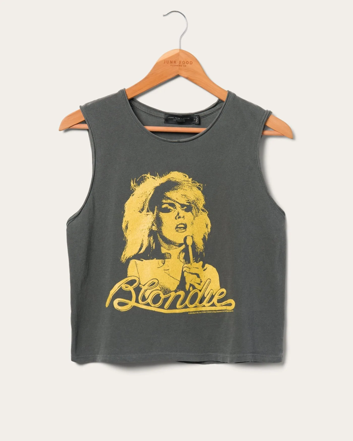 Junk Food BLONDIE GOLD CROPPED MUSCLE TANK - VINTAGE BLACK