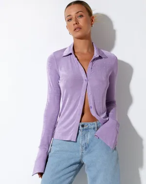 Keani Long Sleeve Shirt in Crepe Lavender