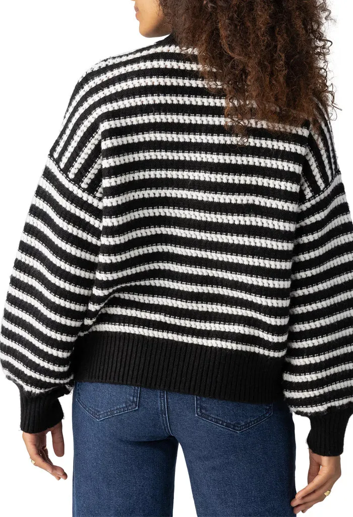 Keep It Chic Stripe Sweater-Black/Chalk Stripe