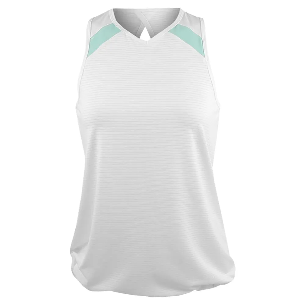 Lija Women's New Rules Press Tank - White/Aqua