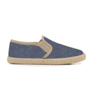 Linen Yute Slip-on Sneakers In Denim