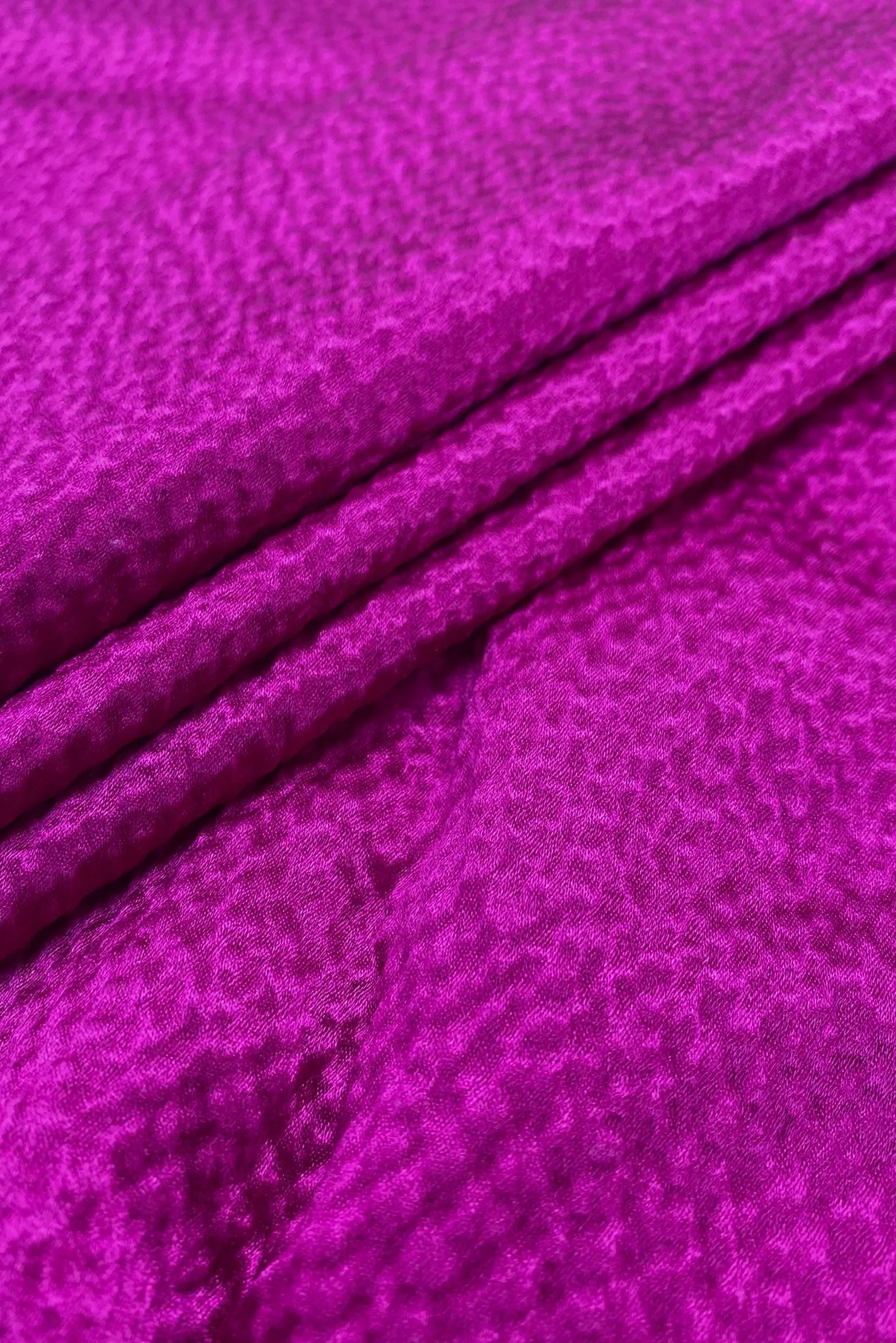 Magenta Hammered Silk Satin