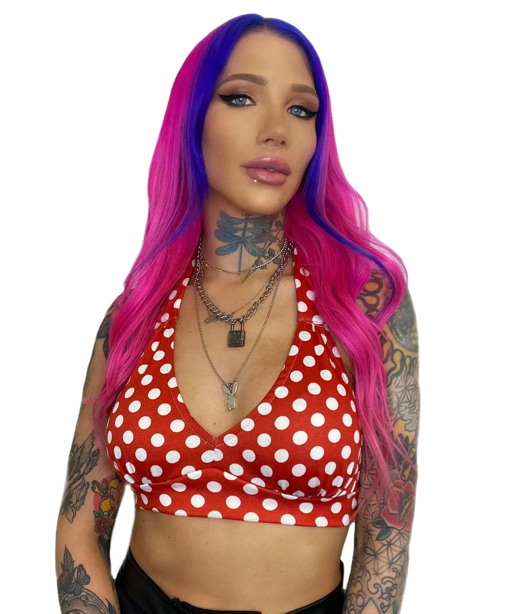 Marilyn Halter Top in Red & White Polka Dot by Switchblade Stiletto