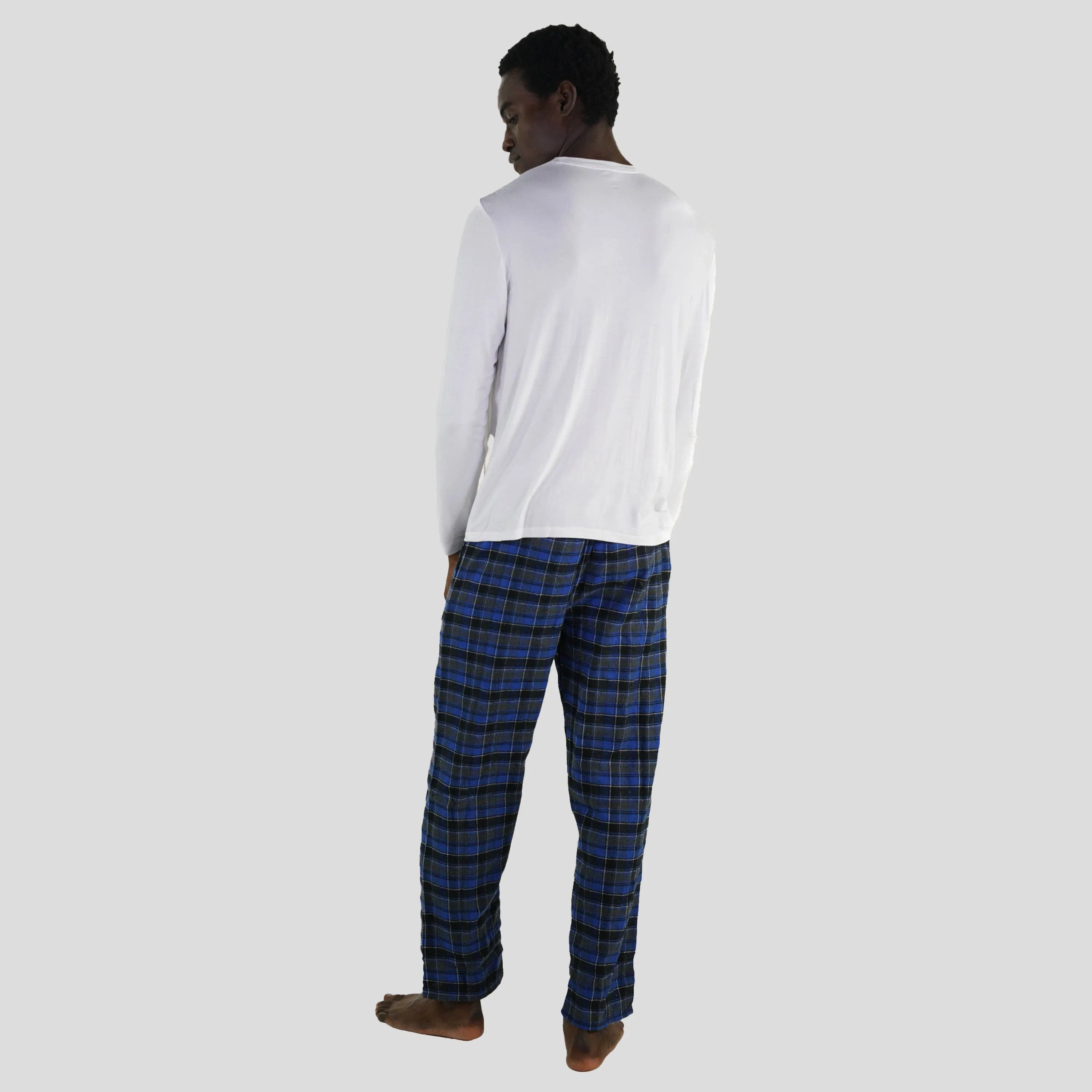 Members Only Men's Bamboo Rayon Long Sleeve Knit Sleep Shirt - White