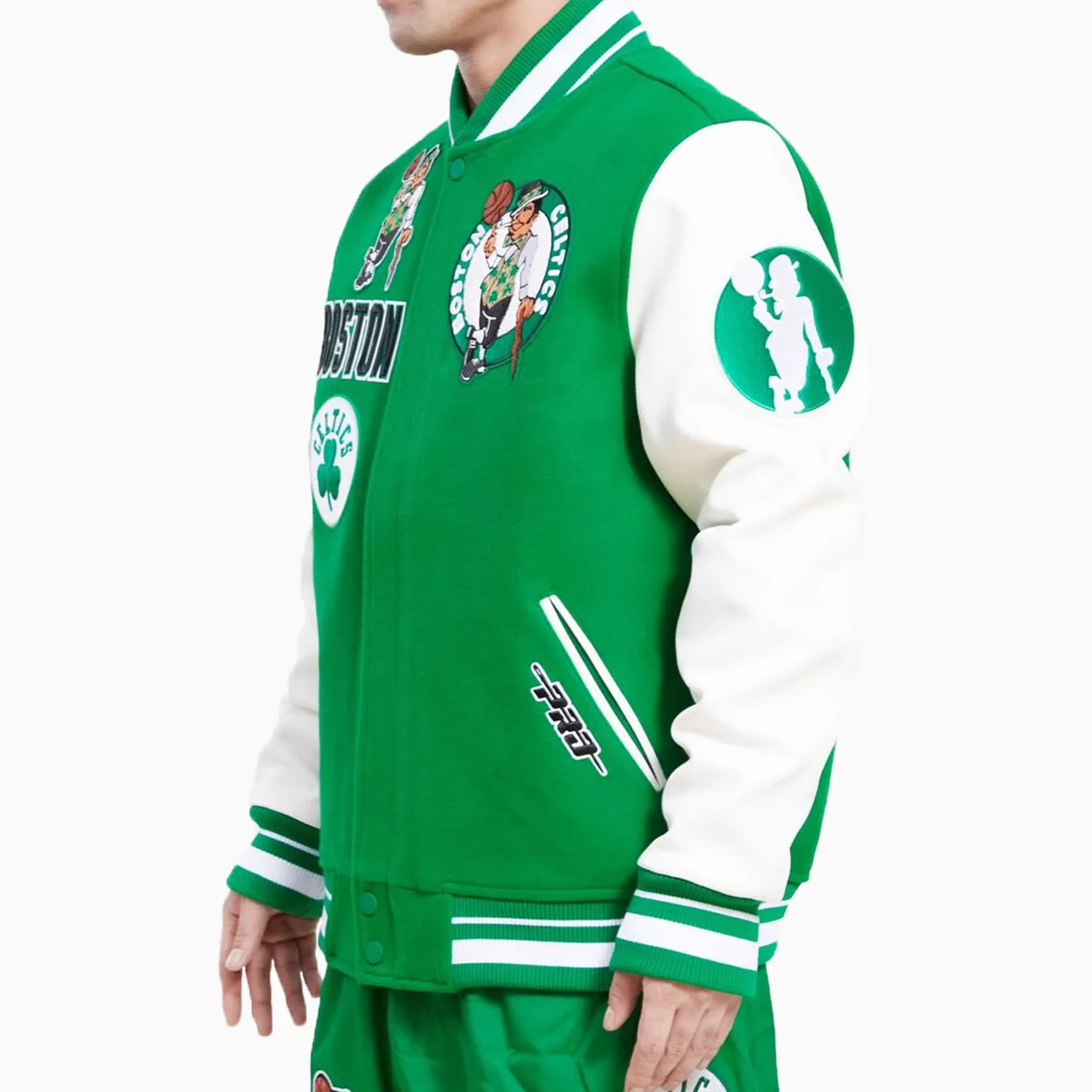 Men's Boston Celtics NBA Retro Classic Rib Wool Varsity Jacket