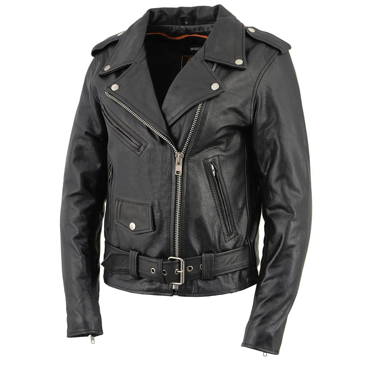 Milwaukee Leather LKL2701 Ladies Black Classic Police Style Leather Jacket