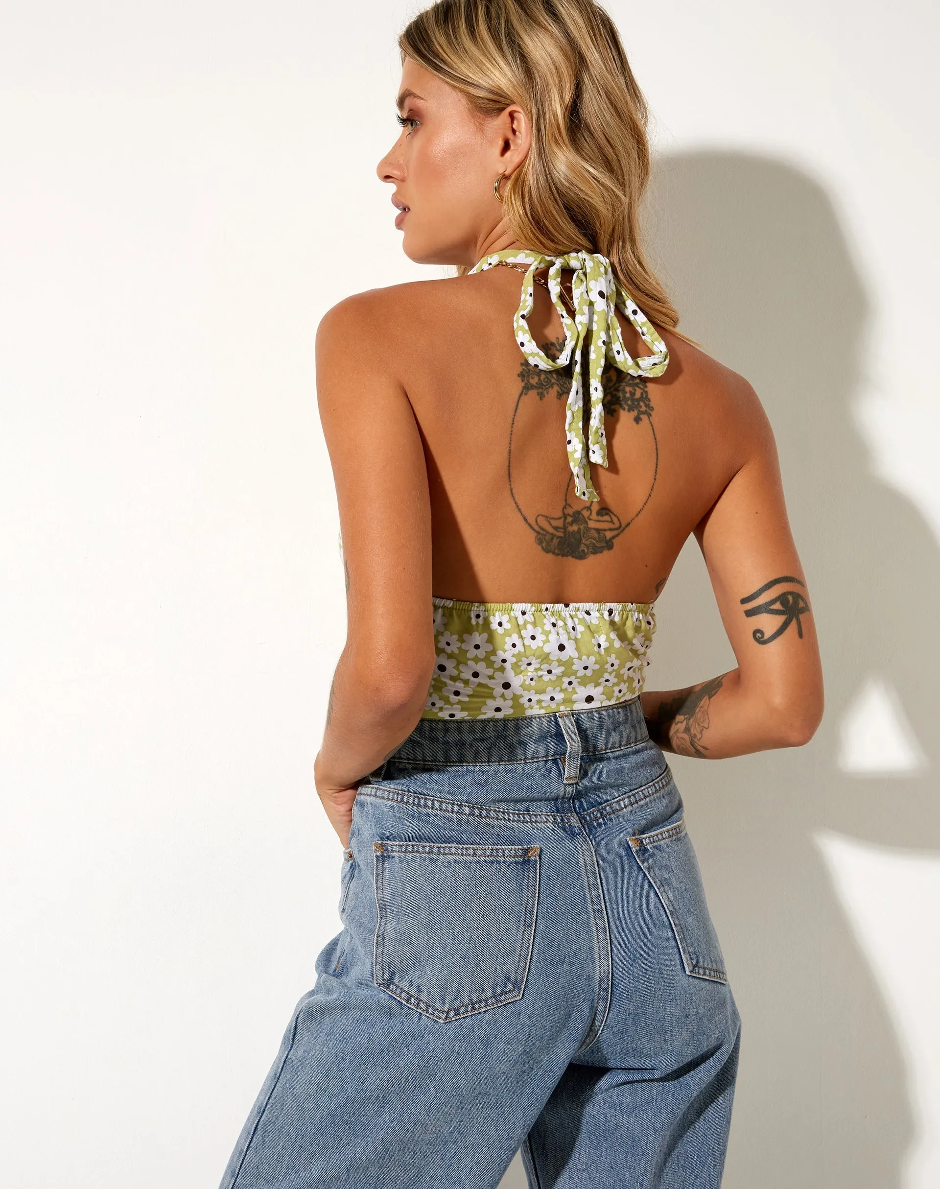 Nanda Crop Top in Daisy Duke Green