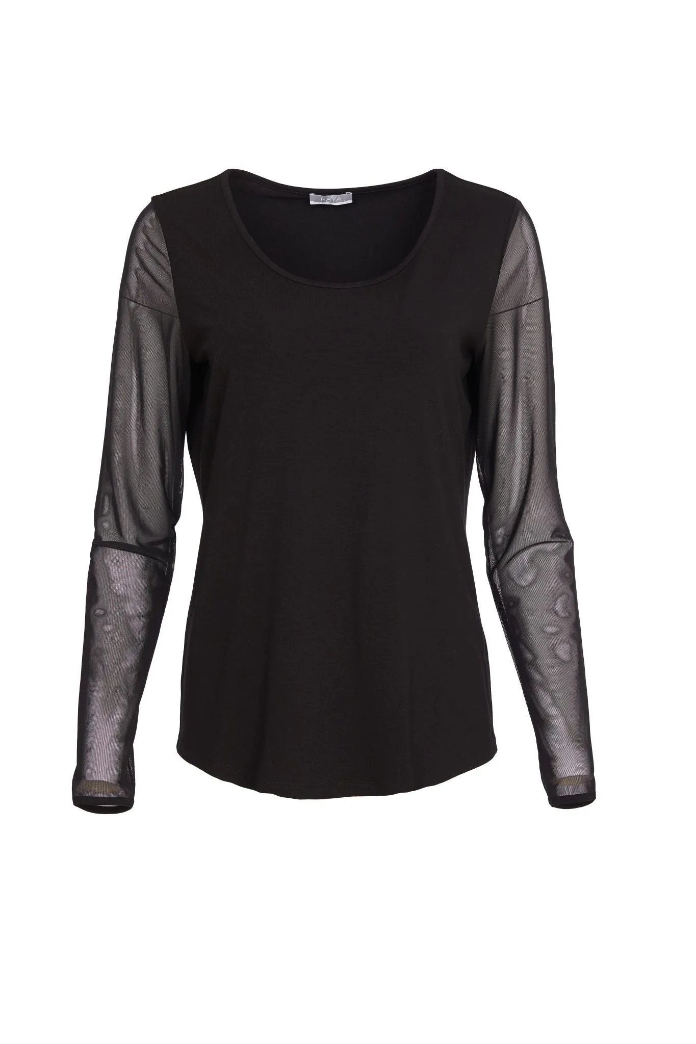 Naya Jersey Layering top with Mesh Sleeve Naw24106