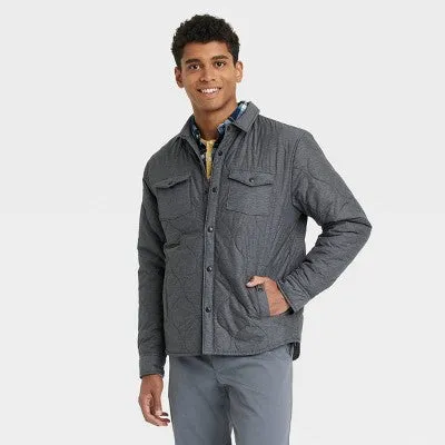 New - Goodfellow & Co Men's Zip-Up Winter Lightweight Fabric Onion-Quilted Jacket