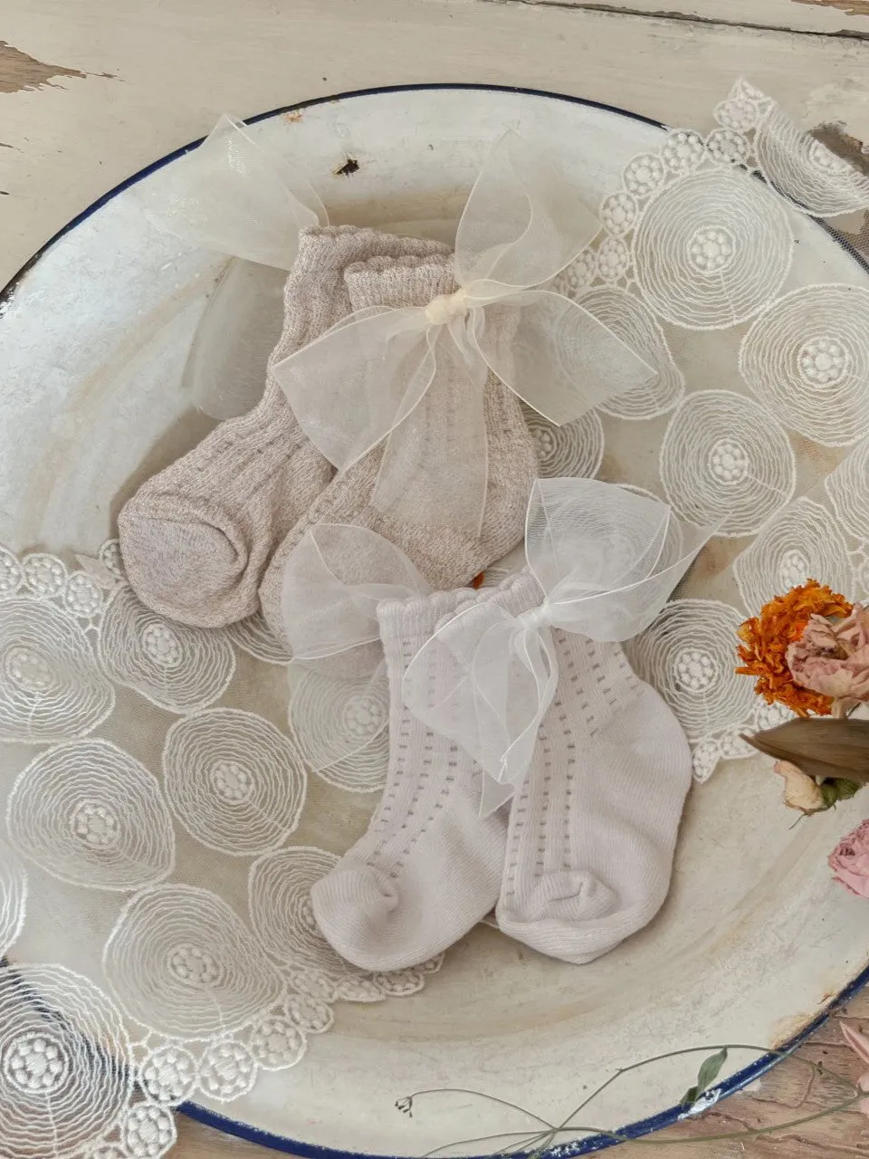 Organza Ribbon Baby Socks Set