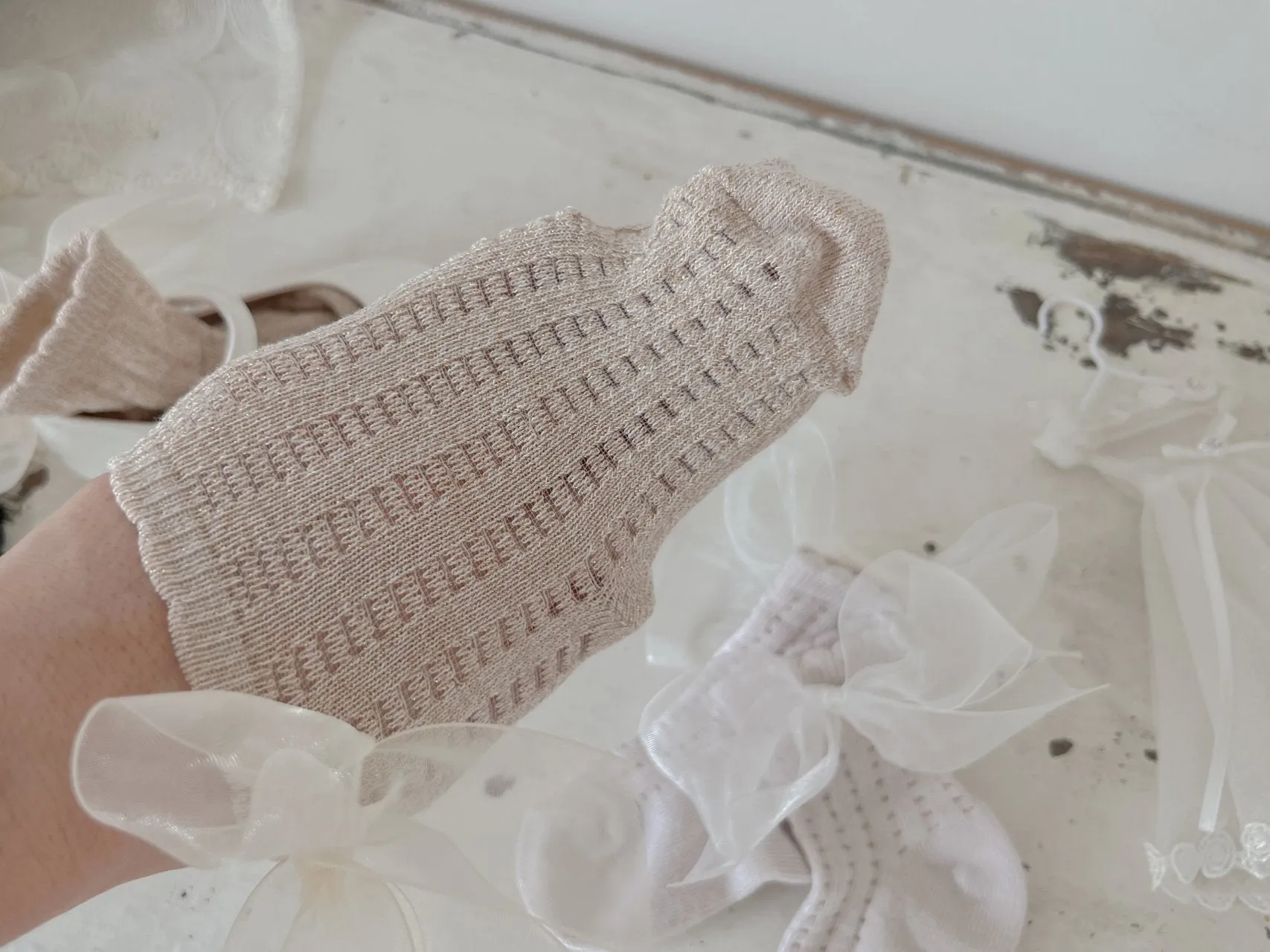 Organza Ribbon Baby Socks Set