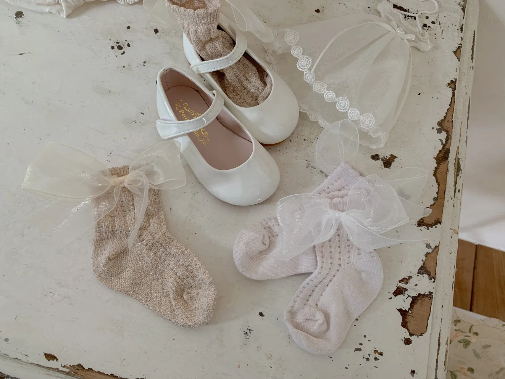 Organza Ribbon Baby Socks Set