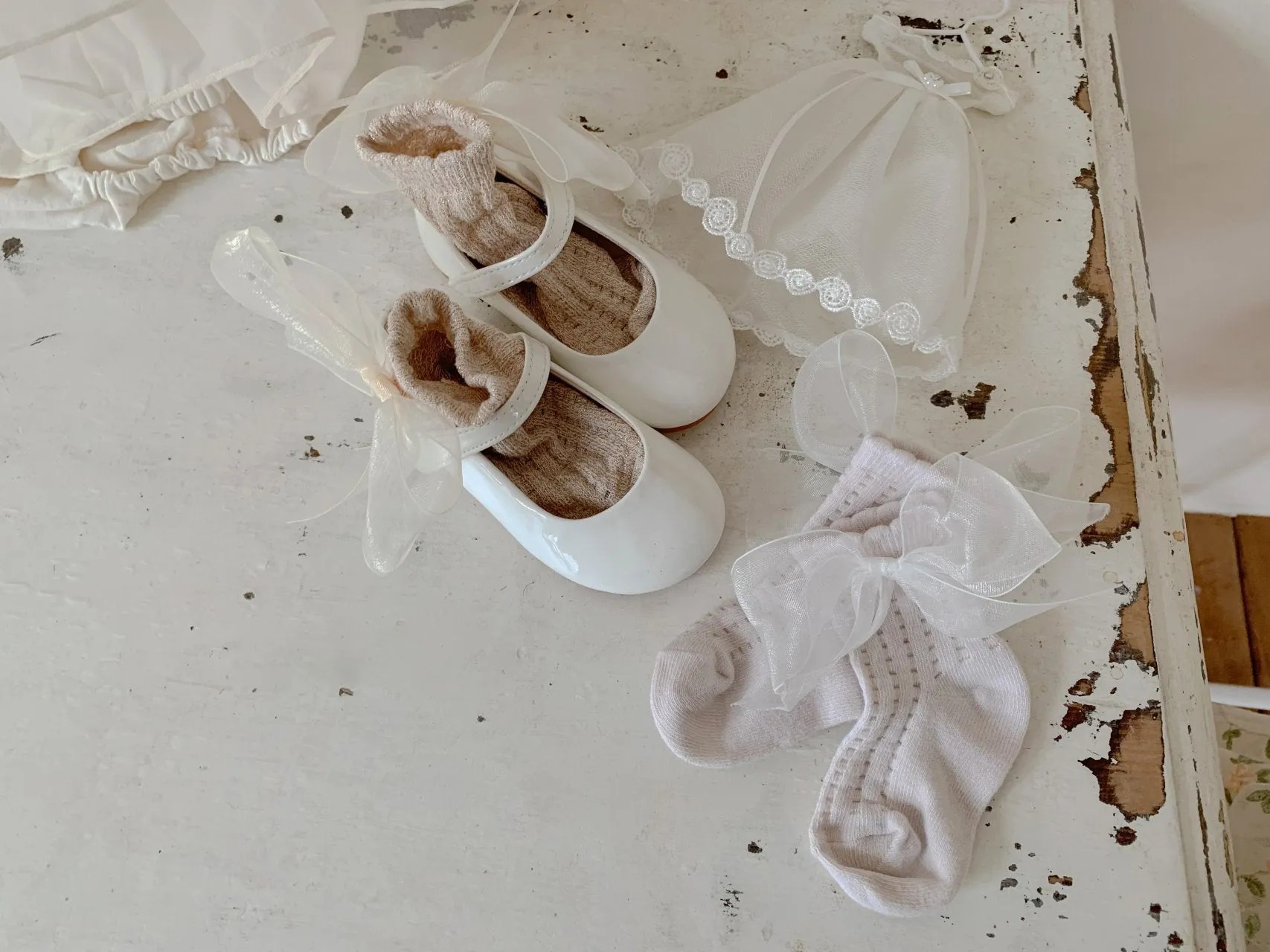 Organza Ribbon Baby Socks Set