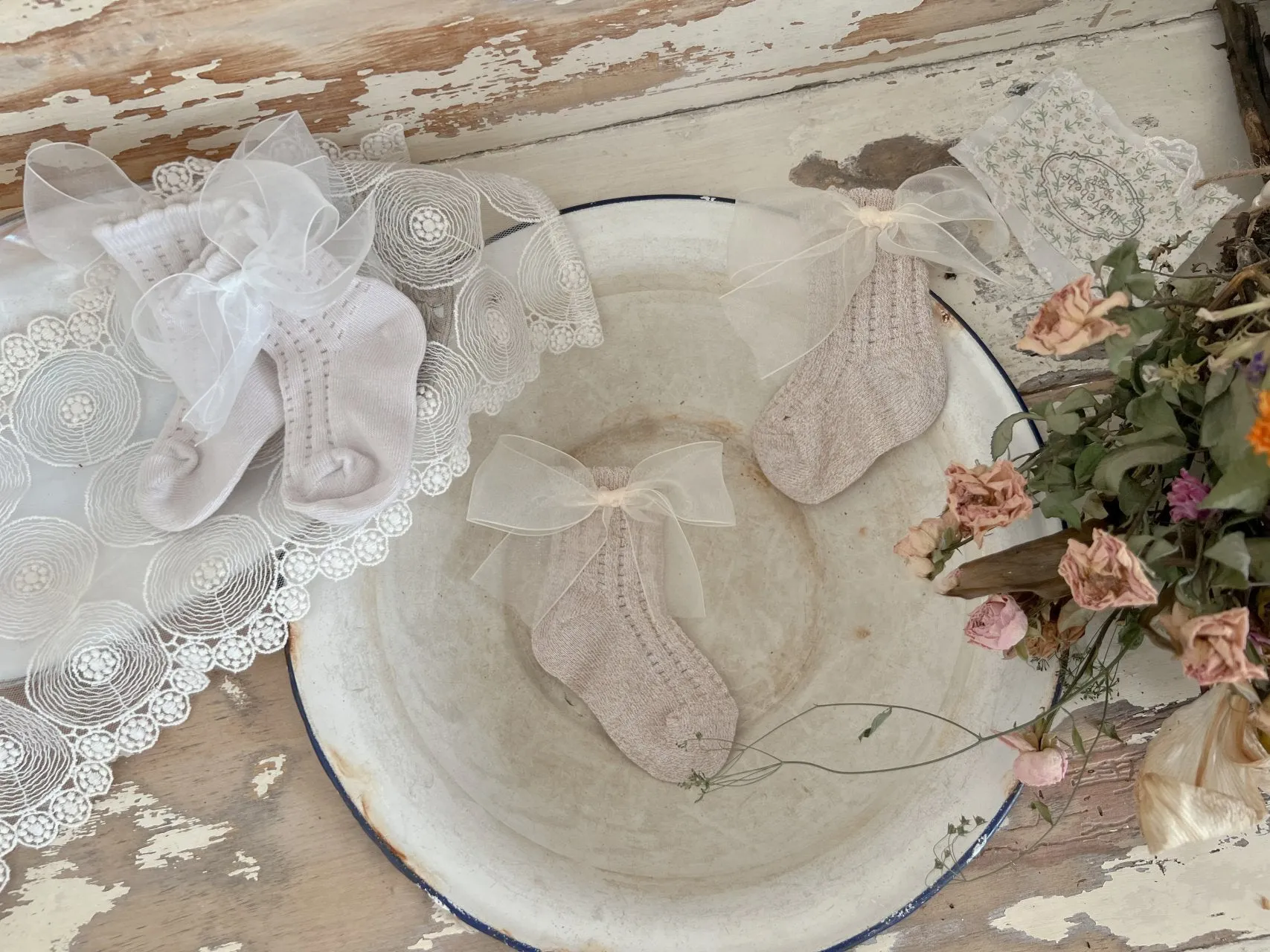 Organza Ribbon Baby Socks Set