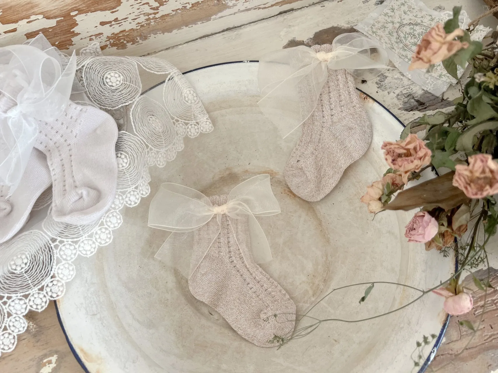 Organza Ribbon Baby Socks Set