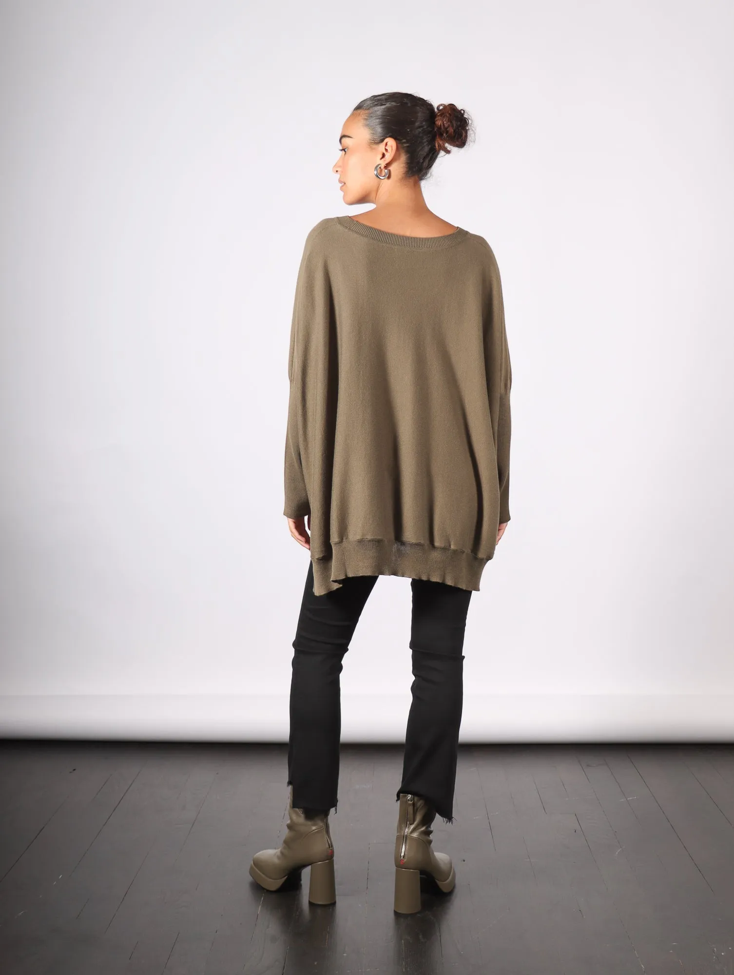 Oversized Crewneck Sweater in Loden by Planet