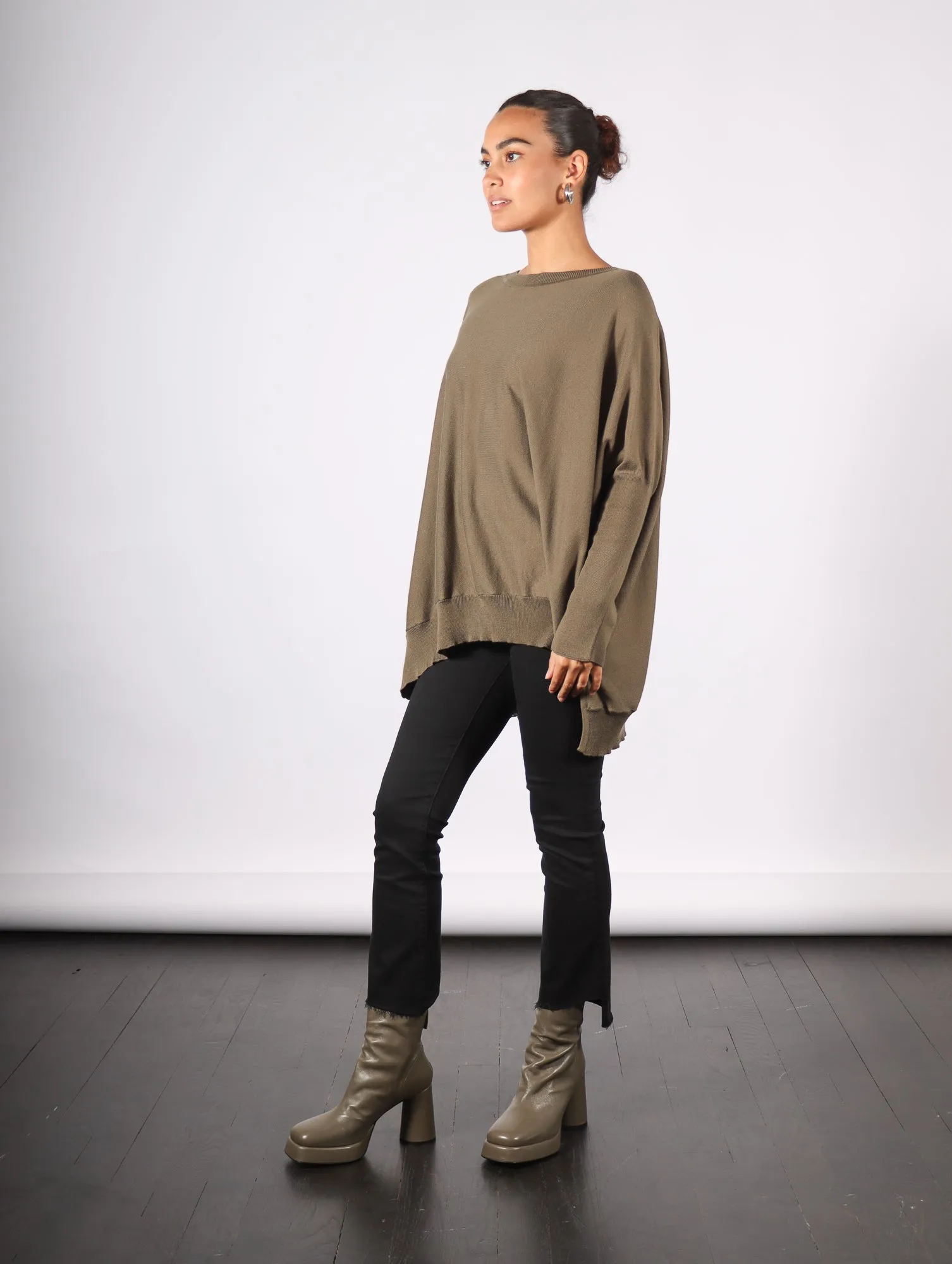 Oversized Crewneck Sweater in Loden by Planet