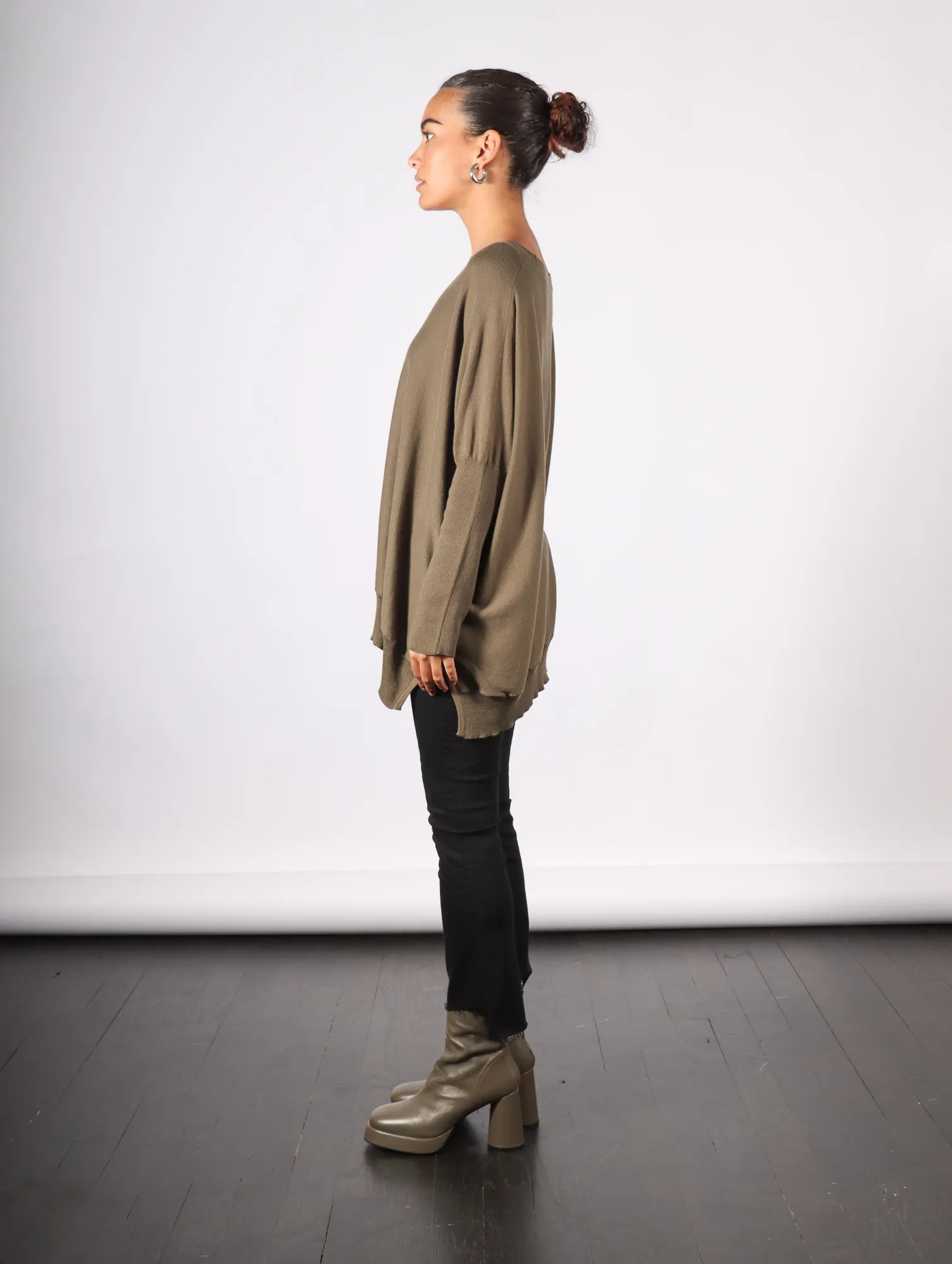 Oversized Crewneck Sweater in Loden by Planet