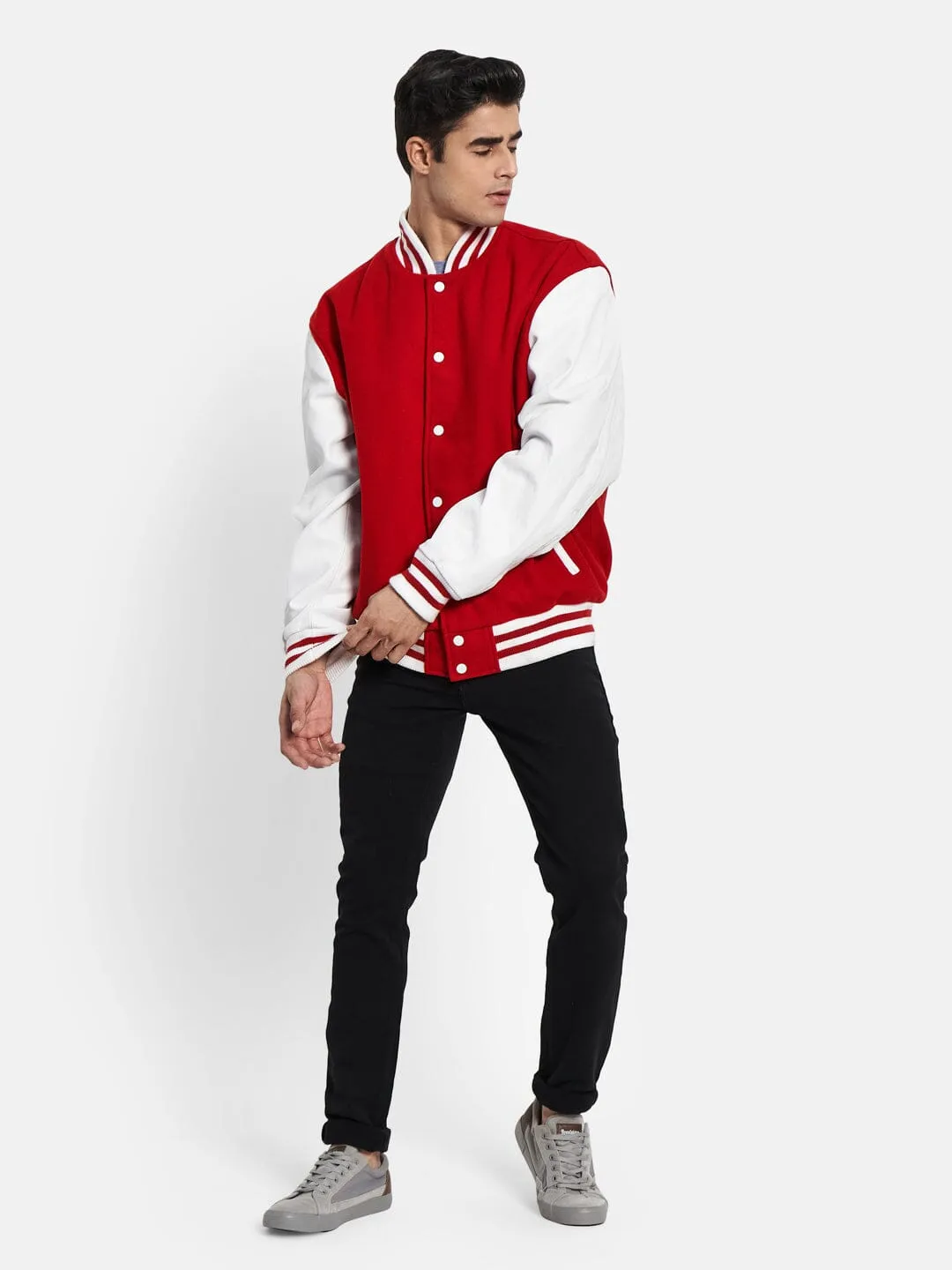 Red Varsity Bomber Jacket